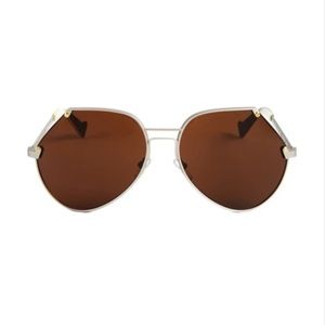 GREY ANT SUNGLASSES / EMBASSY: silver/brown